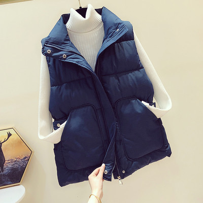 Γυναικείο γιλέκο casual με κουμπιά και φερμουάρ