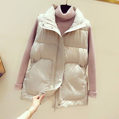 Γυναικείο γιλέκο casual με κουμπιά και φερμουάρ