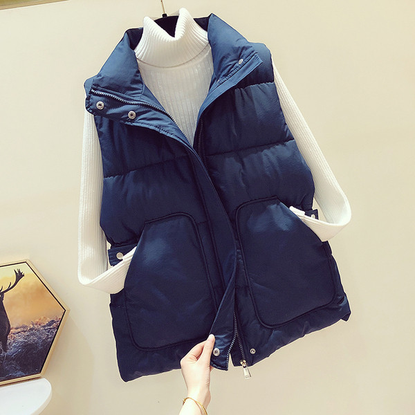 Γυναικείο γιλέκο casual με κουμπιά και φερμουάρ