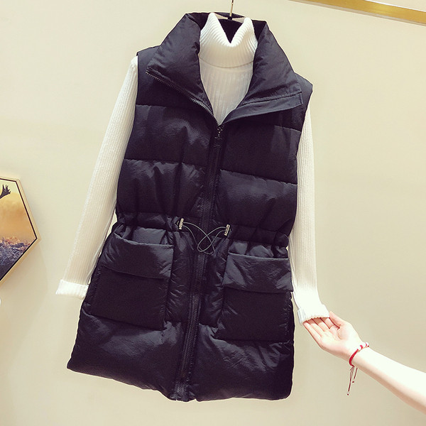 Új modell női mellény zsebekkel és nyakkendőkkel