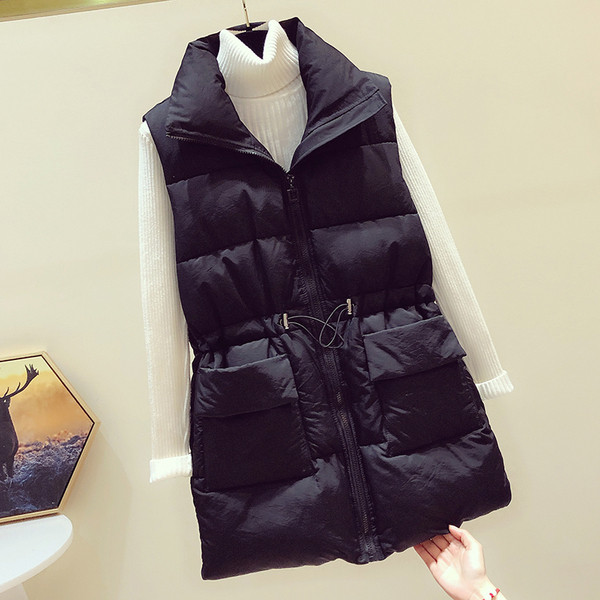 Új modell női mellény zsebekkel és nyakkendőkkel