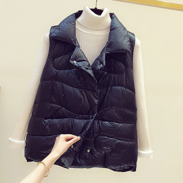 Γυναικείο casual γιλέκο με κουμπιά και τσέπες