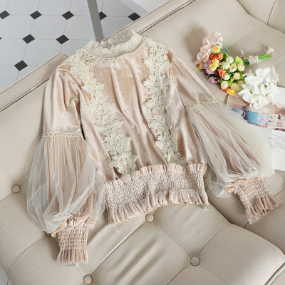 Γυναικείο πουκάμισο με τούλι και δαντέλα σε διάφορα χρώματα