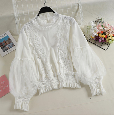 Γυναικείο πουκάμισο με τούλι και δαντέλα σε διάφορα χρώματα