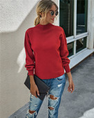 Casual γυναικείο πουλόβερ με υψηλό γιακά  - κλασικόμοντέλο