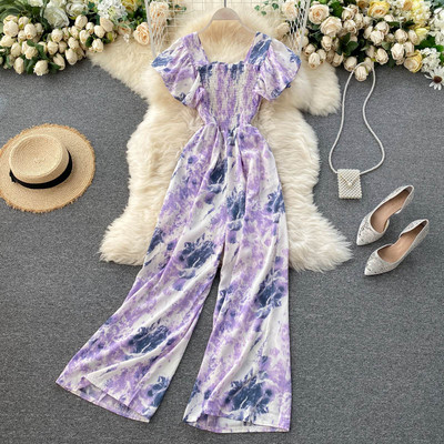 Γυναικεία ολόσωμη φόρμα με floral τύπωμα