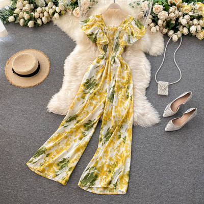 Γυναικεία ολόσωμη φόρμα με floral τύπωμα