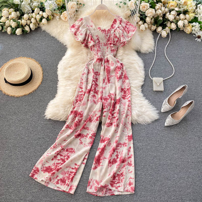 Γυναικεία ολόσωμη φόρμα με floral τύπωμα