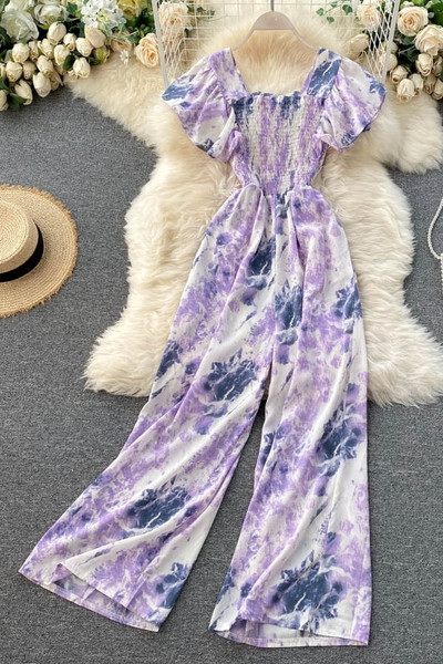 Γυναικεία ολόσωμη φόρμα με floral τύπωμα