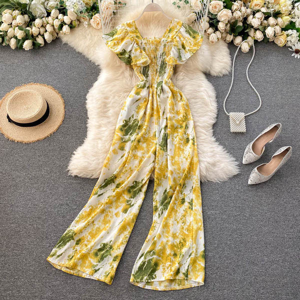 Γυναικεία ολόσωμη φόρμα με floral τύπωμα