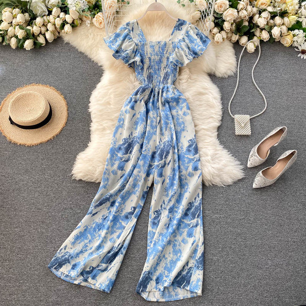 Γυναικεία ολόσωμη φόρμα με floral τύπωμα