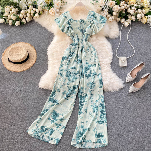 Γυναικεία ολόσωμη φόρμα με floral τύπωμα