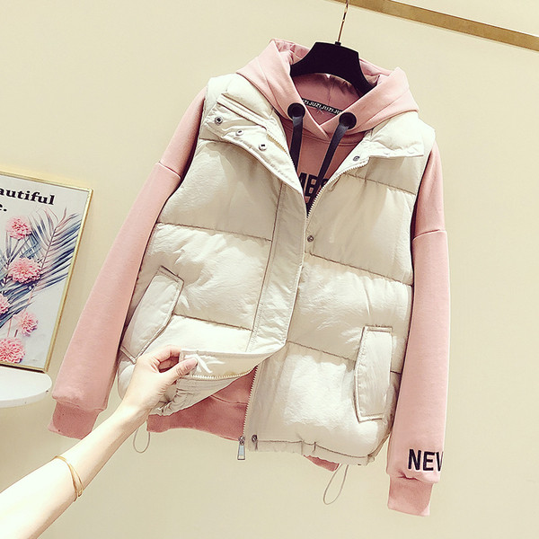 Női alkalmi mellény zsebekkel és cipzárral