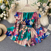 Mitmevärviline trükiga naiste kombinesoon