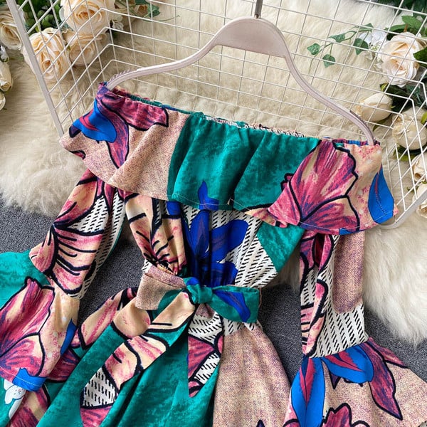 Mitmevärviline trükiga naiste kombinesoon