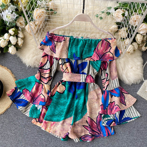 Mitmevärviline trükiga naiste kombinesoon