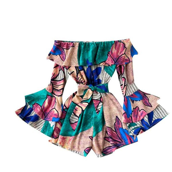 Mitmevärviline trükiga naiste kombinesoon