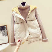 Γυναικείο γιλέκο καθημερινό με κουκούλα και κουμπιά