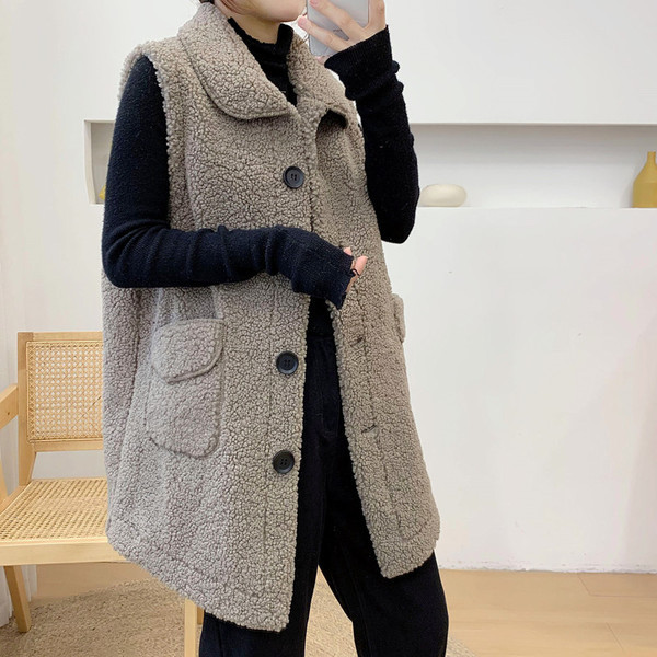 Γυναικείο μακρύ γιλέκο με κουμπιά