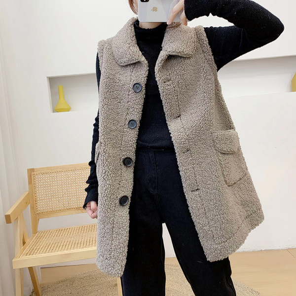 Γυναικείο μακρύ γιλέκο με κουμπιά