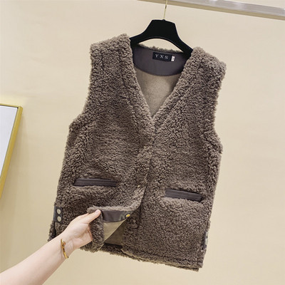 Sieviešu dūnu veste ar pogām un kabatām divās krāsās