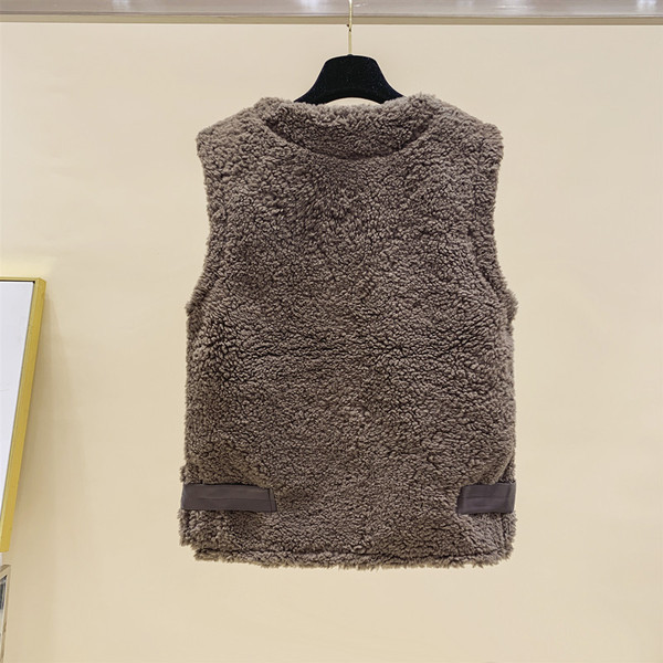 Sieviešu dūnu veste ar pogām un kabatām divās krāsās