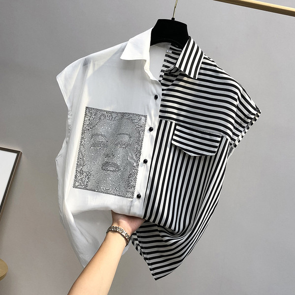 Uue mudeli klassikalise krae ja lühikeste varrukatega naiste särk