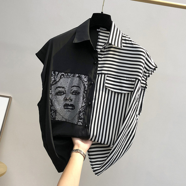 Uue mudeli klassikalise krae ja lühikeste varrukatega naiste särk