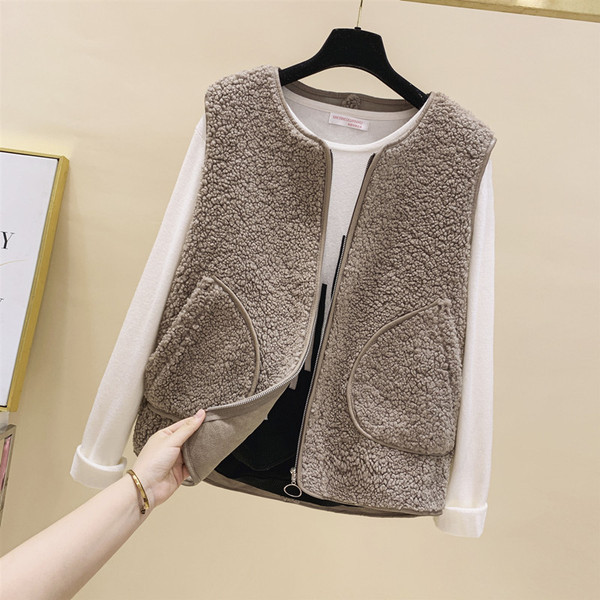 Vesta casual dama cu fermoar si buzunare in mai multe culori