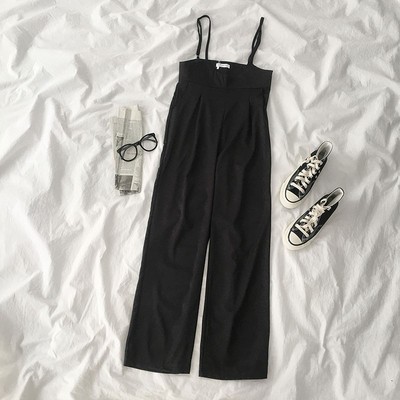 Salopeta de dama neagra cu bretele subtiri