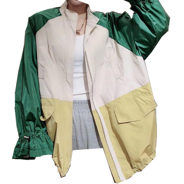 Modern női őszi kabát cipzárral és zsebekkel két színben