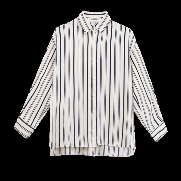 Svītrains sieviešu krekls ar garām piedurknēm