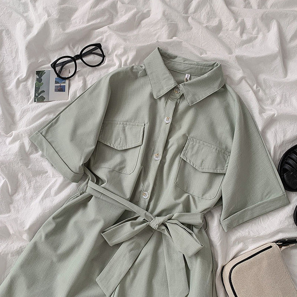 Casual γυναικείες φόρμες με κλασικό γιακά και κορδόνι στη μέση