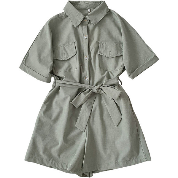 Casual γυναικείες φόρμες με κλασικό γιακά και κορδόνι στη μέση