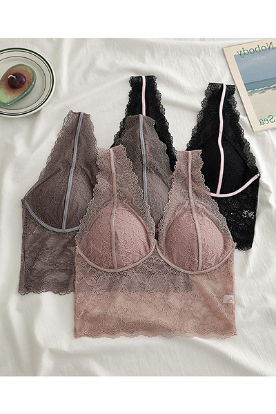 Γυναικείο μοντέρνο μπουστάκι με δαντέλα και φαρδιά τιραντάκια