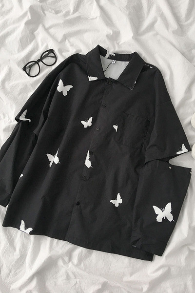 Modern női ing kivágott ujjakkal