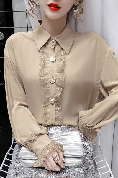 Új modell női ing csipkével és gombokkal