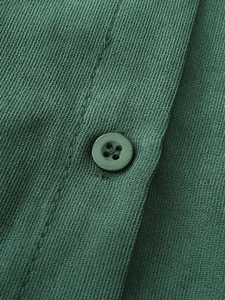 Πράσινο γυναικείο πουκάμισο με κλασικό γιακά, μακριά μανίκια και τσέπη