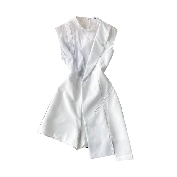 Női aszimmetrikus jumpsuit gombbal