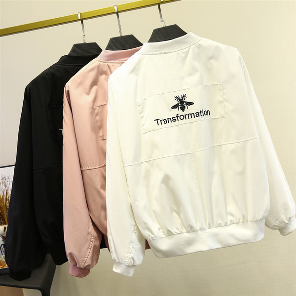 Geaca casual de toamna de dama cu fermoar in trei culori