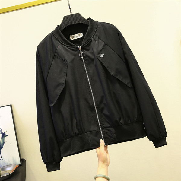 Geaca casual de toamna de dama cu fermoar in trei culori