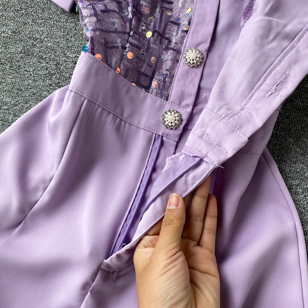 Modern női overál tüll és flitterekkel