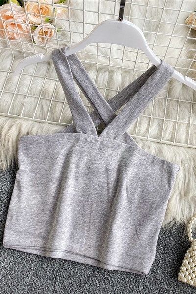 Igapäevane spitsikaelusega naiste lühike topp