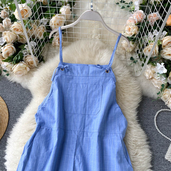 Kék, zsebes női overall