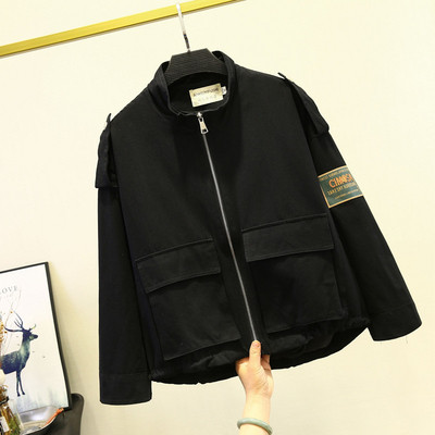 Γυναικείο casual σακάκι άνοιξη-φθινοπωρινό με φερμουάρ και τσέπες