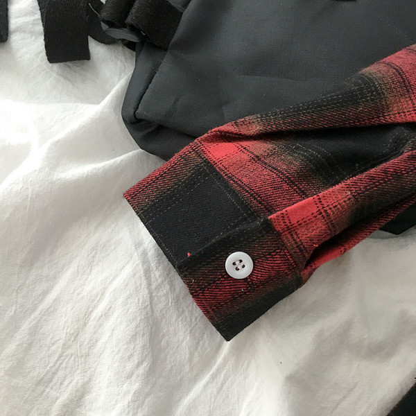 Kockás női ing hosszú ujjal és zsebbel