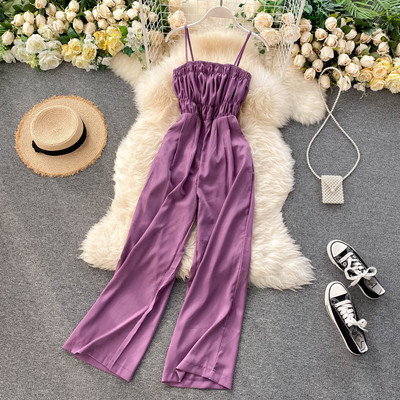 Γυναικεία ολόσωνμη φόρμα με λεπτές τιράντες