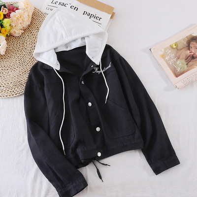 Geaca de dama de toamna cu gluga si cravate