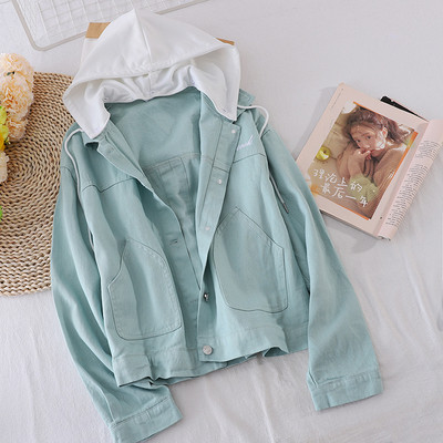 Geaca de dama de toamna cu gluga si cravate