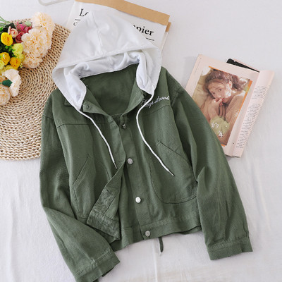 Geaca de dama de toamna cu gluga si cravate